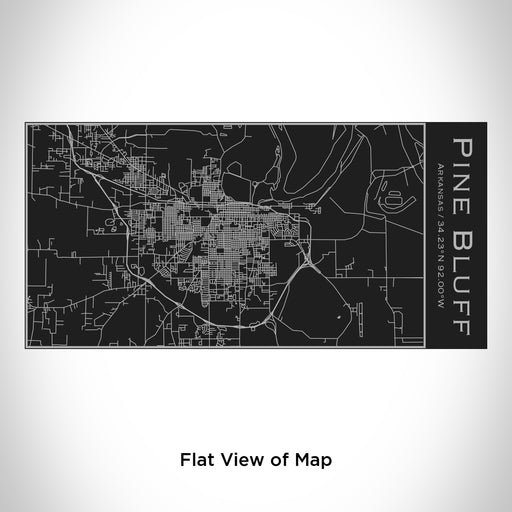 Rendered View of Pine Bluff Arkansas Map Engraving on 17oz Stainless Steel Insulated Cola Bottle in Black