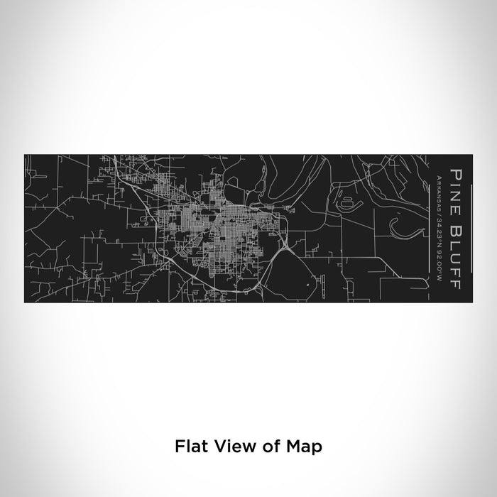 Rendered View of Pine Bluff Arkansas Map Engraving on 10oz Stainless Steel Insulated Cup with Sliding Lid in Black