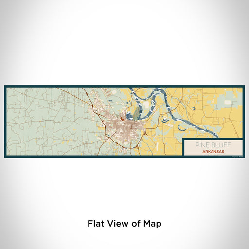 Flat View of Map Custom Pine Bluff Arkansas Map Enamel Mug in Woodblock