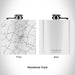 Rendered View of Pine Bush New York Map Engraving on 6oz Stainless Steel Flask in White