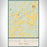 Pine Bush New York Map Print Portrait Orientation in Woodblock Style With Shaded Background