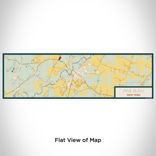 Flat View of Map Custom Pine Bush New York Map Enamel Mug in Woodblock