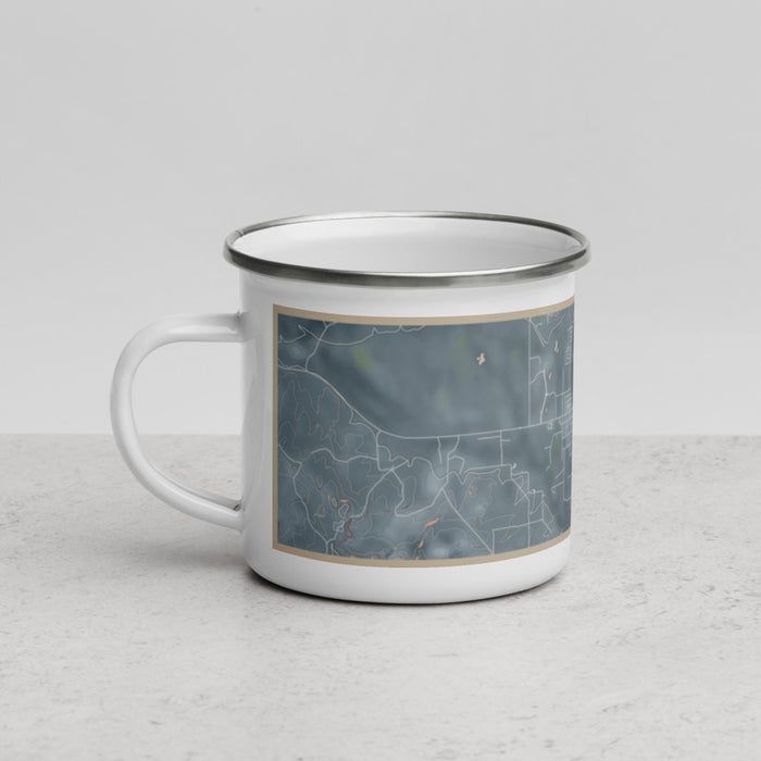 Left View Custom Pinedale Wyoming Map Enamel Mug in Afternoon