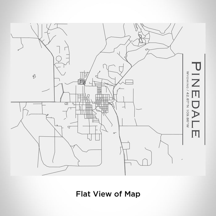Rendered View of Pinedale Wyoming Map Engraving on 20oz Stainless Steel Insulated Bottle with Bamboo Top in White