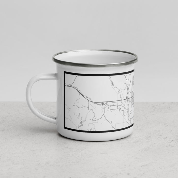 Left View Custom Pinedale Wyoming Map Enamel Mug in Classic