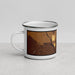Left View Custom Pinedale Wyoming Map Enamel Mug in Ember