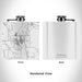 Rendered View of Pinedale Wyoming Map Engraving on 6oz Stainless Steel Flask in White