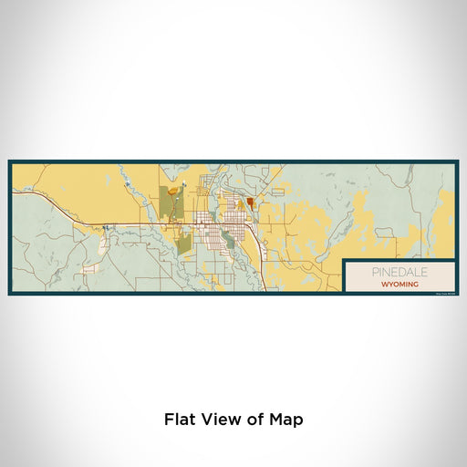 Flat View of Map Custom Pinedale Wyoming Map Enamel Mug in Woodblock
