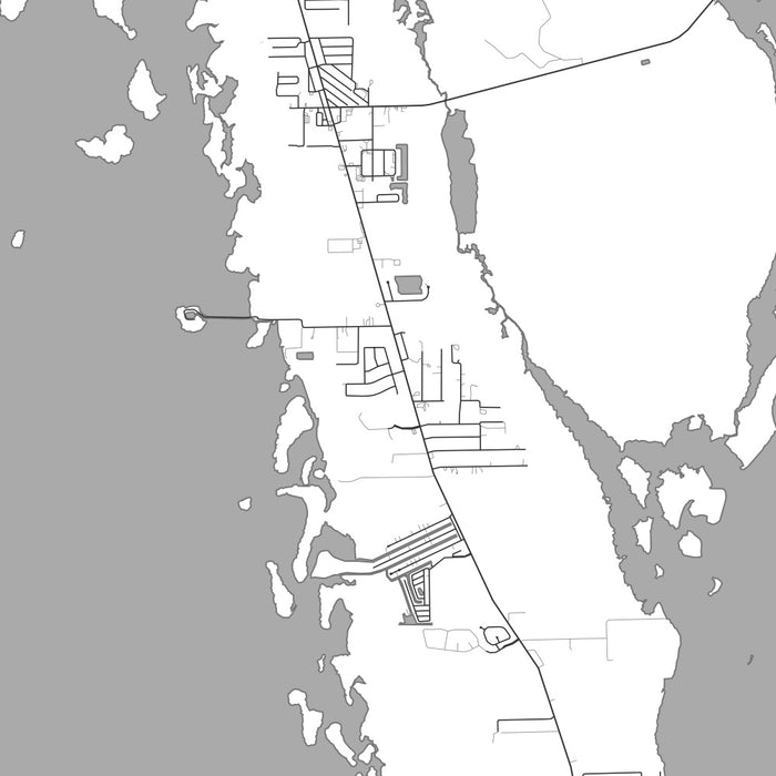 Pine Island Florida Map Print in Classic Style Zoomed In Close Up Showing Details