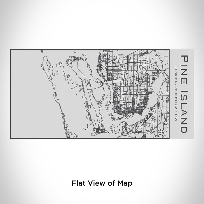 Rendered View of Pine Island Florida Map Engraving on 17oz Stainless Steel Insulated Cola Bottle