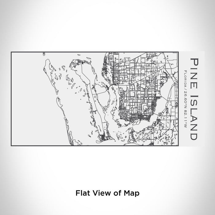 Rendered View of Pine Island Florida Map Engraving on 17oz Stainless Steel Insulated Cola Bottle in White