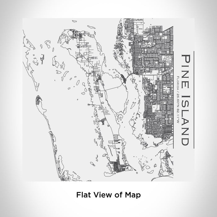 Rendered View of Pine Island Florida Map Engraving on 17oz Stainless Steel Insulated Tumbler in White