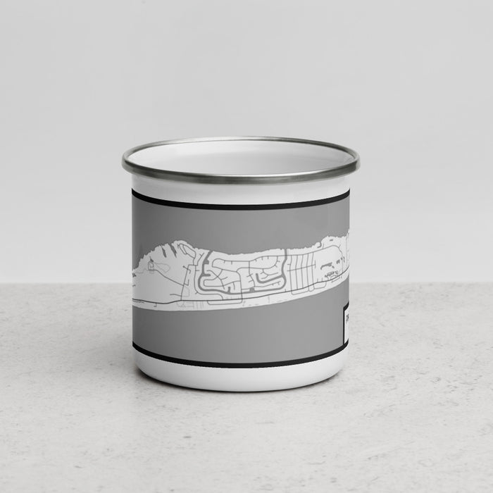 Front View Custom Pine Knoll Shores North Carolina Map Enamel Mug in Classic