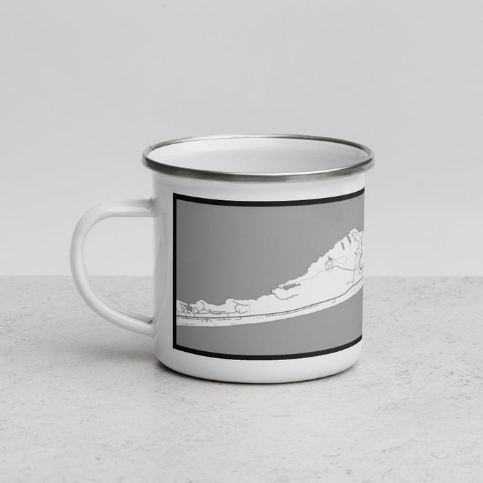 Left View Custom Pine Knoll Shores North Carolina Map Enamel Mug in Classic
