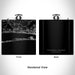 Rendered View of Pine Knoll Shores North Carolina Map Engraving on 6oz Stainless Steel Flask in Black
