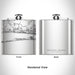 Rendered View of Pine Knoll Shores North Carolina Map Engraving on 6oz Stainless Steel Flask