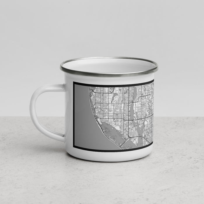 Left View Custom Pinellas Park Florida Map Enamel Mug in Classic