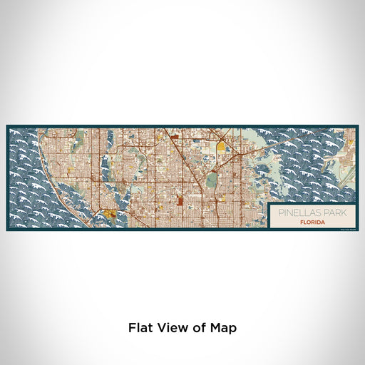 Flat View of Map Custom Pinellas Park Florida Map Enamel Mug in Woodblock