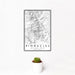 12x18 Pinnacles National Park Map Print Portrait Orientation in Classic Style With Small Cactus Plant in White Planter