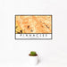 12x18 Pinnacles National Park Map Print Landscape Orientation in Ember Style With Small Cactus Plant in White Planter