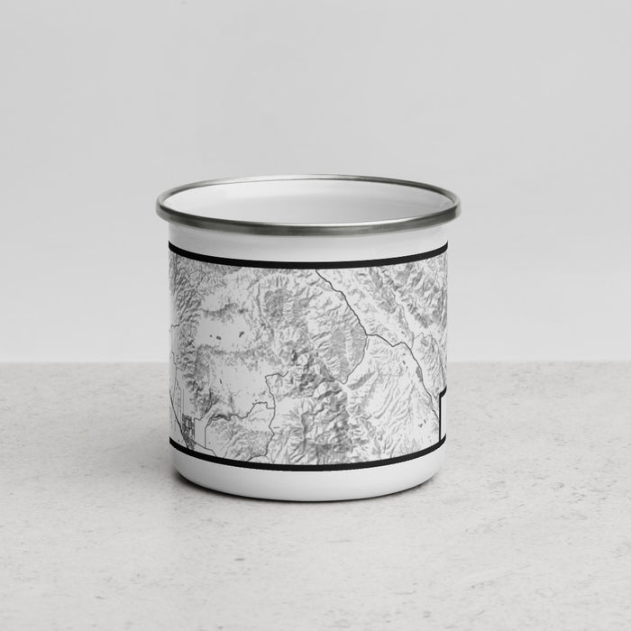 Front View Custom Pinnacles National Park Map Enamel Mug in Classic