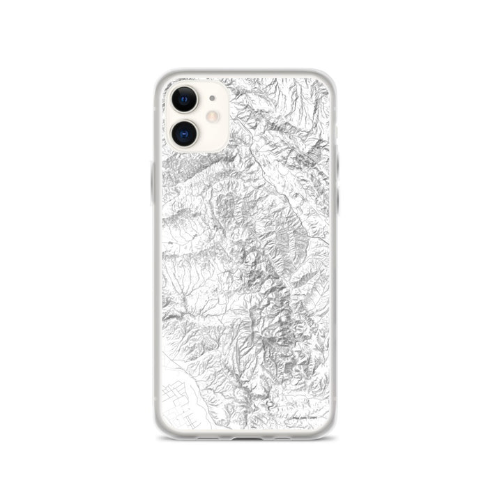 Custom iPhone 11 Pinnacles National Park Map Phone Case in Classic