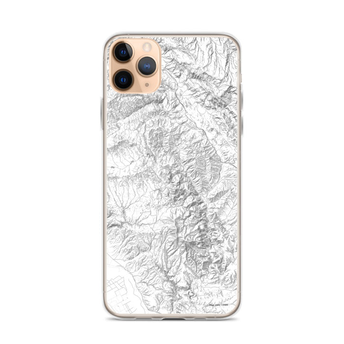 Custom iPhone 11 Pro Max Pinnacles National Park Map Phone Case in Classic