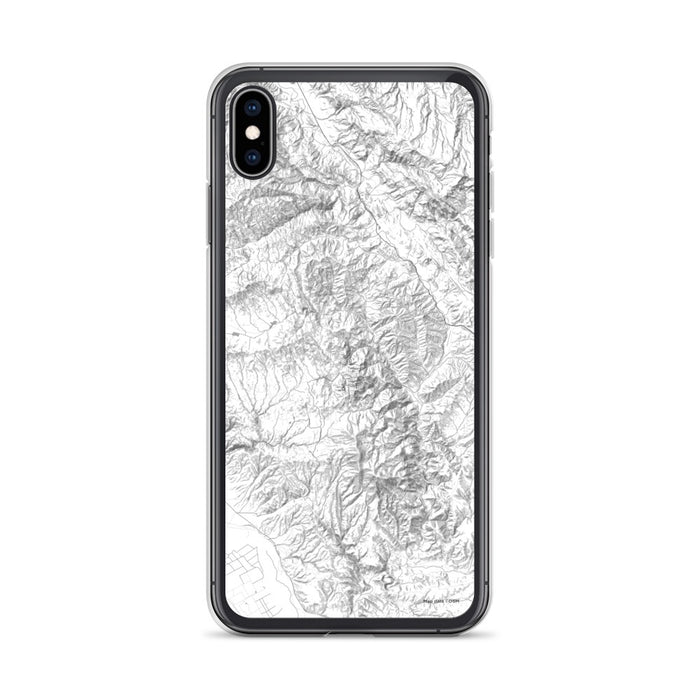 Custom iPhone XS Max Pinnacles National Park Map Phone Case in Classic