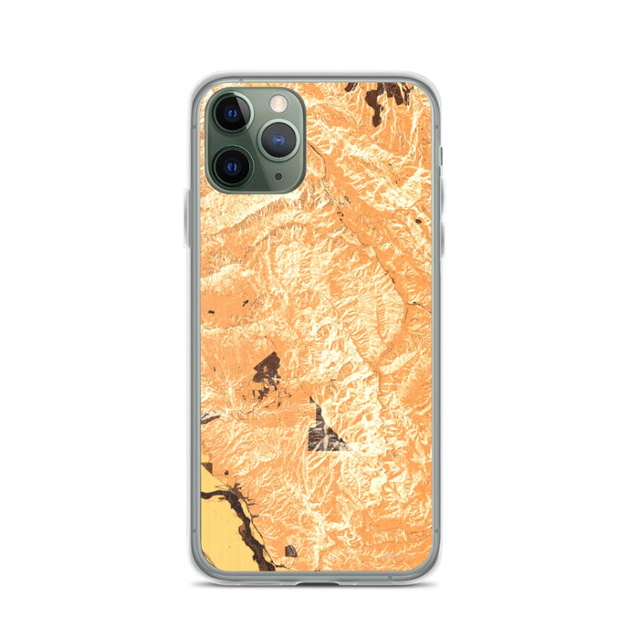 Custom iPhone 11 Pro Pinnacles National Park Map Phone Case in Ember
