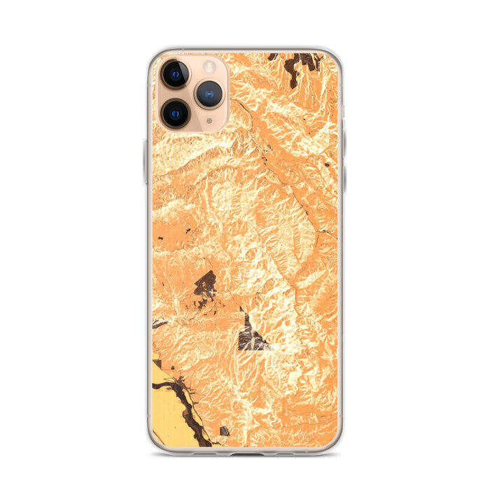 Custom iPhone 11 Pro Max Pinnacles National Park Map Phone Case in Ember