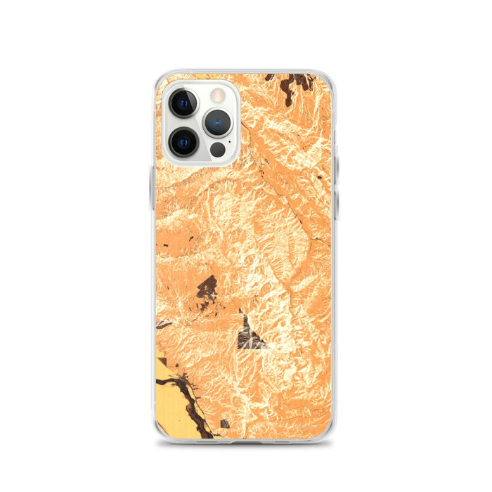 Custom iPhone 12 Pro Pinnacles National Park Map Phone Case in Ember