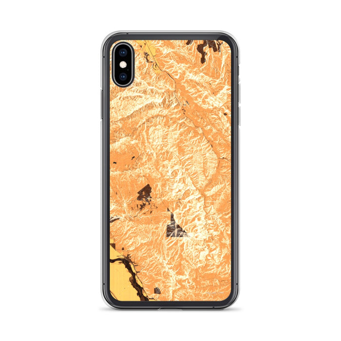 Custom iPhone XS Max Pinnacles National Park Map Phone Case in Ember