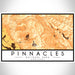 Pinnacles National Park Map Print Landscape Orientation in Ember Style With Shaded Background