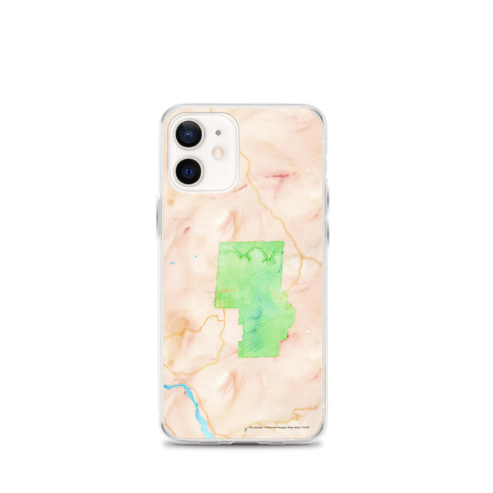 Custom iPhone 12 mini Pinnacles National Park Map Phone Case in Watercolor
