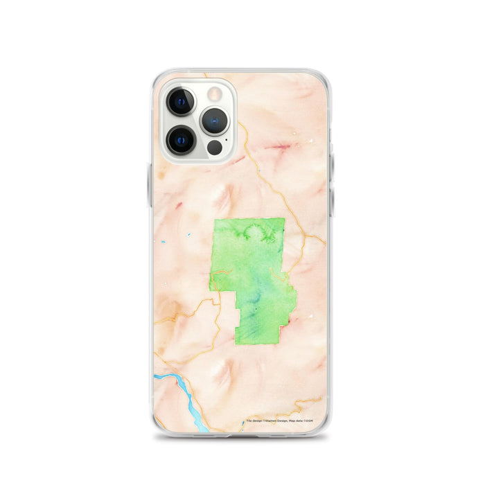 Custom iPhone 12 Pro Pinnacles National Park Map Phone Case in Watercolor