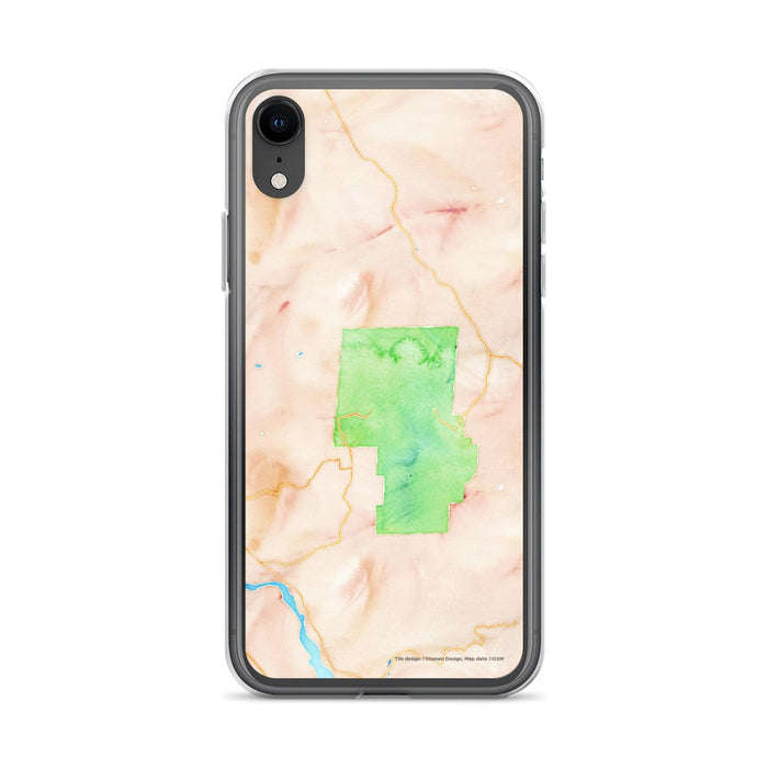 Custom iPhone XR Pinnacles National Park Map Phone Case in Watercolor
