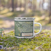 Right View Custom Pinnacles National Park Map Enamel Mug in Woodblock on Grass With Trees in Background