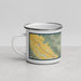Left View Custom Pinnacles National Park Map Enamel Mug in Woodblock