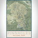 Pinnacles National Park Map Print Portrait Orientation in Woodblock Style With Shaded Background