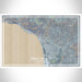 Pismo Beach California Map Print Landscape Orientation in Afternoon Style With Shaded Background