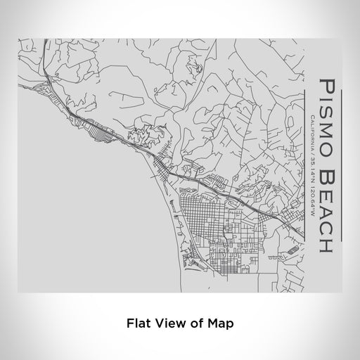 Rendered View of Pismo Beach California Map Engraving on 20oz Stainless Steel Insulated Bottle with Bamboo Top