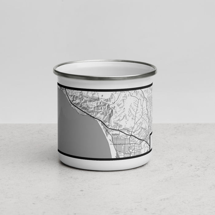 Front View Custom Pismo Beach California Map Enamel Mug in Classic