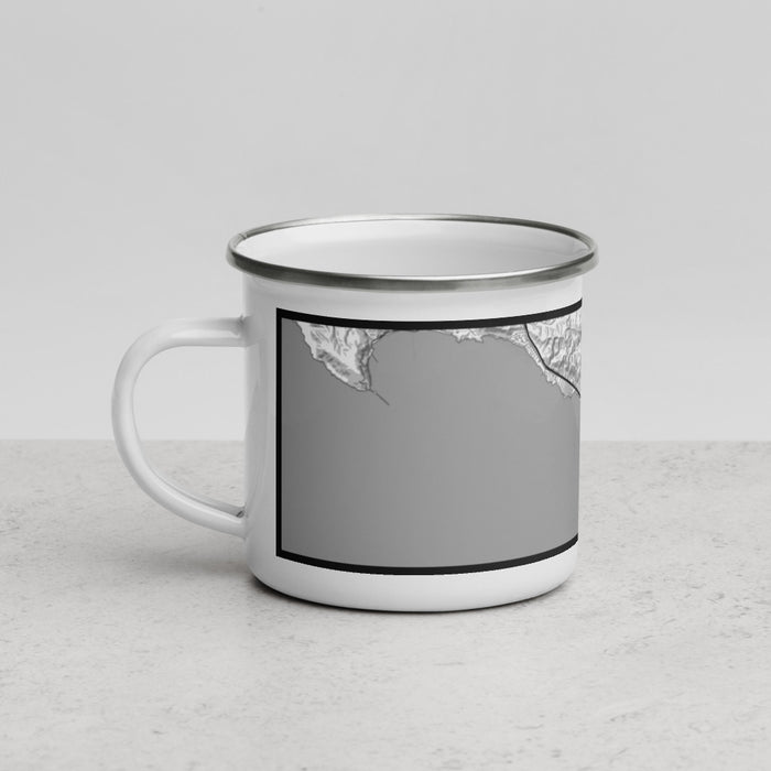 Left View Custom Pismo Beach California Map Enamel Mug in Classic