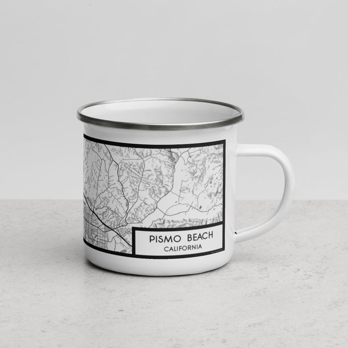 Right View Custom Pismo Beach California Map Enamel Mug in Classic