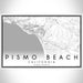 Pismo Beach California Map Print Landscape Orientation in Classic Style With Shaded Background