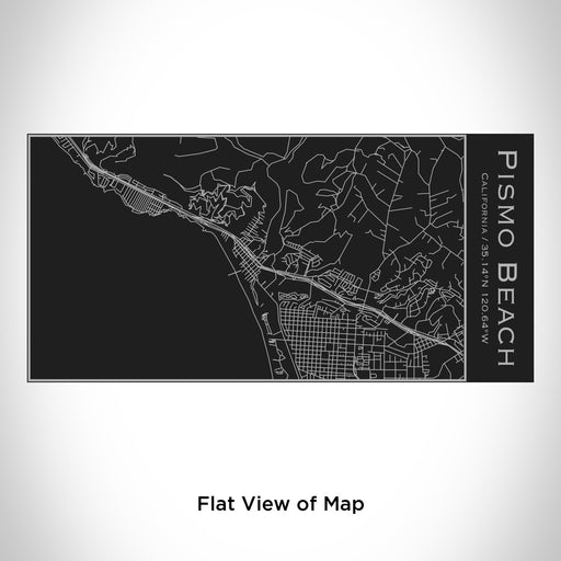 Rendered View of Pismo Beach California Map Engraving on 17oz Stainless Steel Insulated Cola Bottle in Black