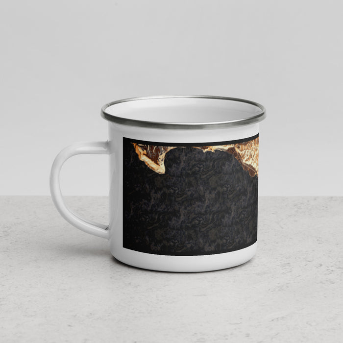 Left View Custom Pismo Beach California Map Enamel Mug in Ember