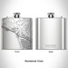 Rendered View of Pismo Beach California Map Engraving on 6oz Stainless Steel Flask