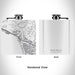 Rendered View of Pismo Beach California Map Engraving on 6oz Stainless Steel Flask in White