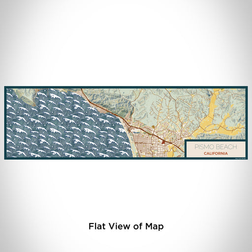 Flat View of Map Custom Pismo Beach California Map Enamel Mug in Woodblock